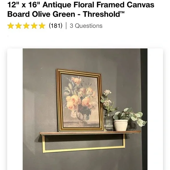 12" × 16" Antique Floral Framed Canvas
Board Olive Green - Threshold - Picture 6 of 6